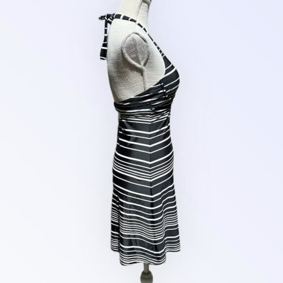 Athleta Encinitas Tara Halter Black & White Striped Swim Dress Size 32 B/C - Picture 4 of 9